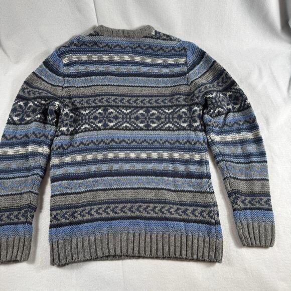 Native Youth Fair Isle Knit Sweater Blue Gray Wool Blend Men’s LGE NWT MSRP $100 - Picture 14 of 14
